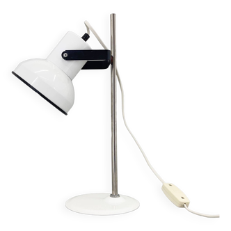 Mid-century White Metal Table Lamp, Czechoslovakia