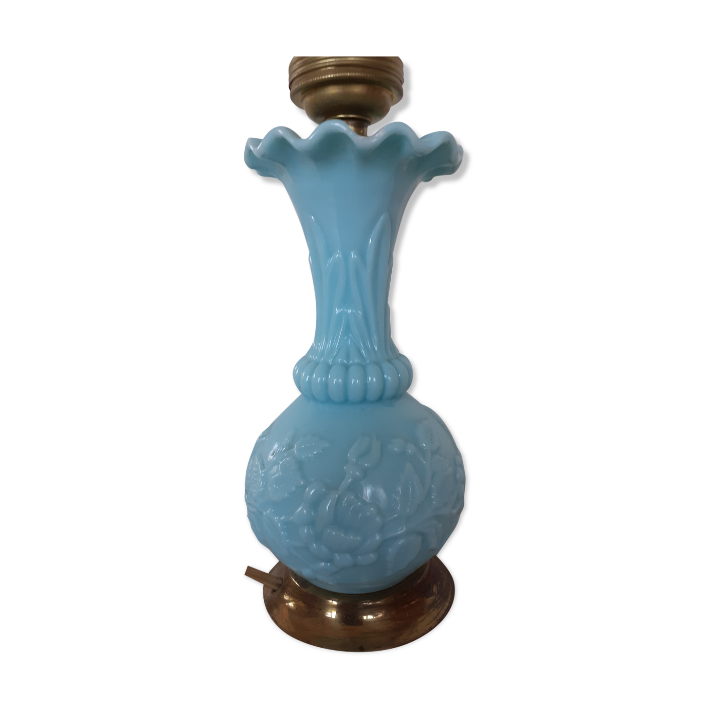 Sky blue opaline lamp foot