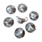 6 tasses porcelaine anglaise et soucoupes