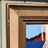 Abstract painting on panel