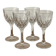 4 cut glass liqueur glasses on stems