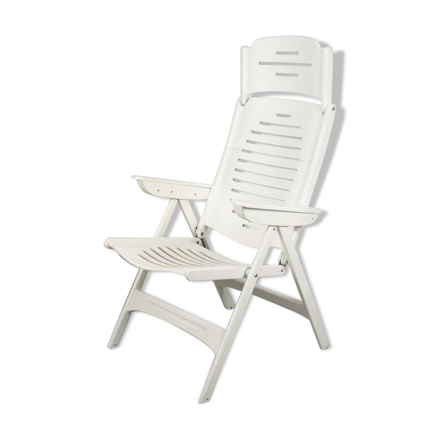 Vintage Danish Folding Armchair with 5 Positions