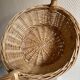 Round beige basket high handle
