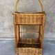 Vintage wicker bottle rack