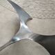 Round coffee table the Propeller (propeller) of Knut Hesterberg glass top and steel base