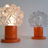 Paire de lampes de table ou murales du milieu du siècle/ Kamenický Šenov, 1970, 's