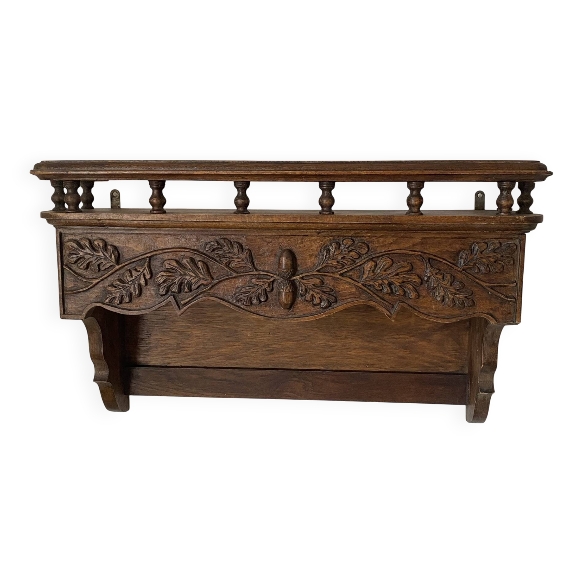 Old carved wooden kitchen shelf