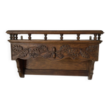 Old carved wooden kitchen shelf