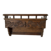 Old carved wooden kitchen shelf