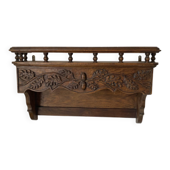 Old carved wooden kitchen shelf