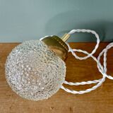 Vintage globe pendant light in molded glass