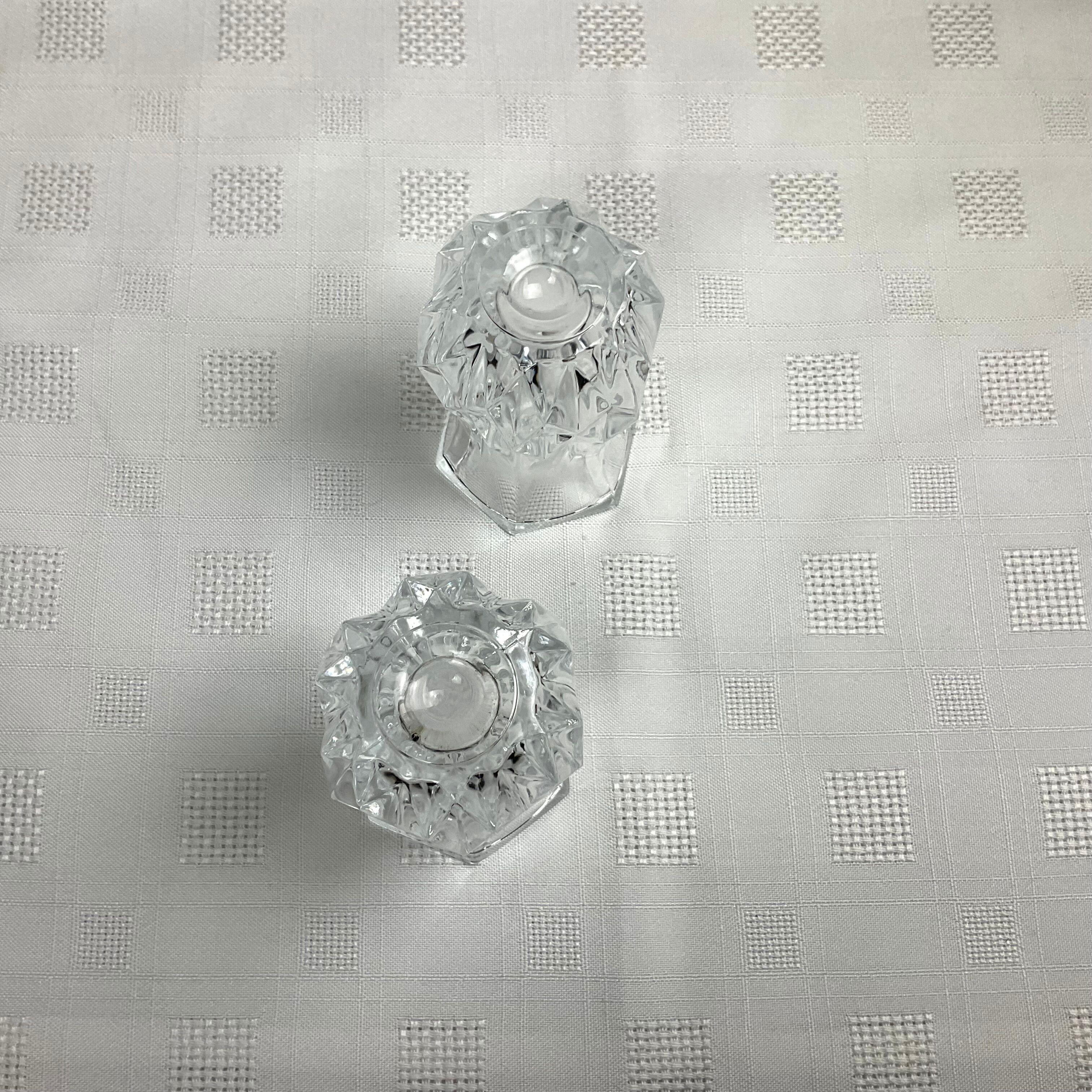 Pair of small crystal vases