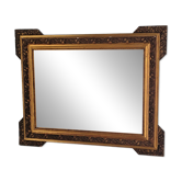 Grand miroir ancien en bois et stuc doré, Style Napoléon III/Louis-Philippe