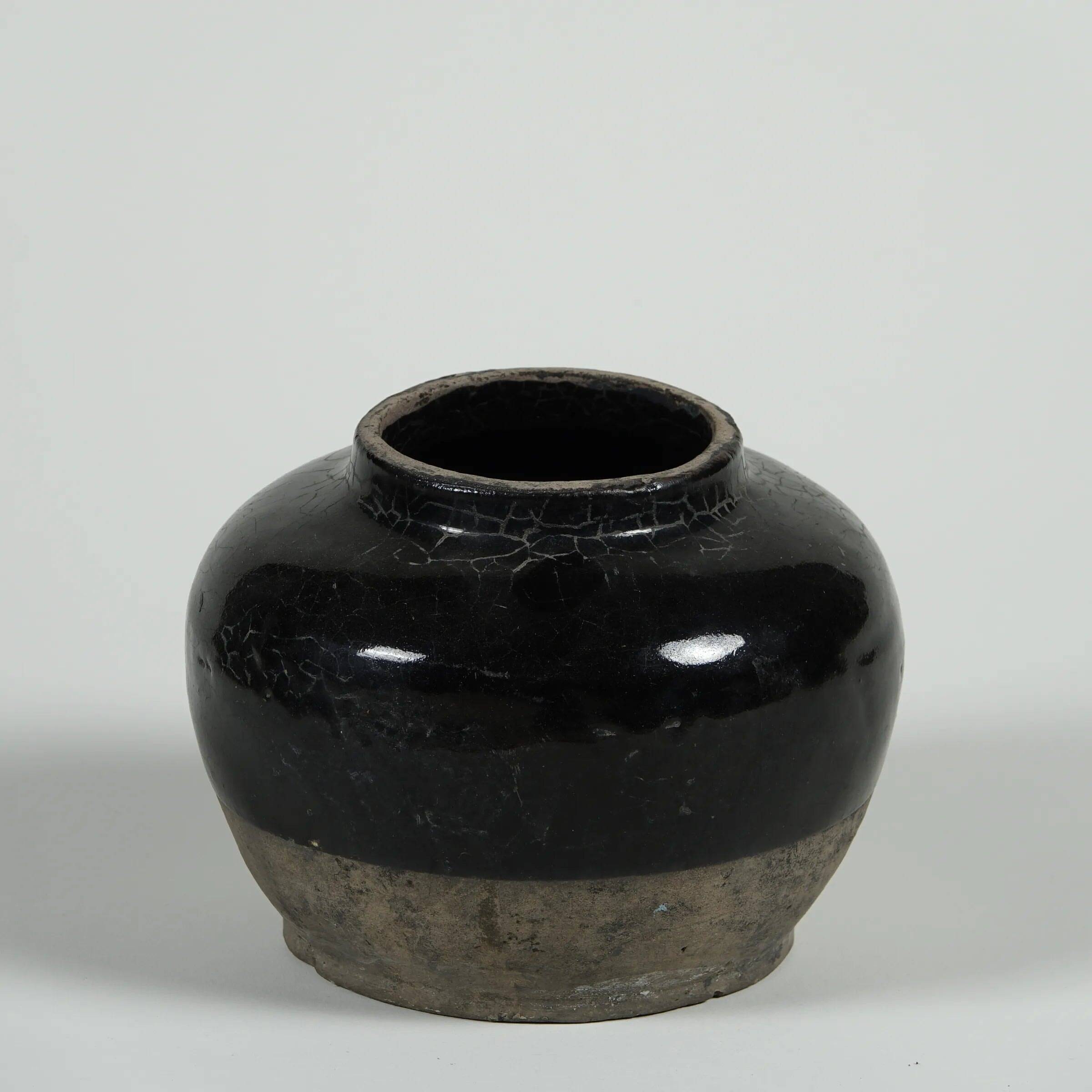 Hú - Pot à confit chinois émaillé noir n°5