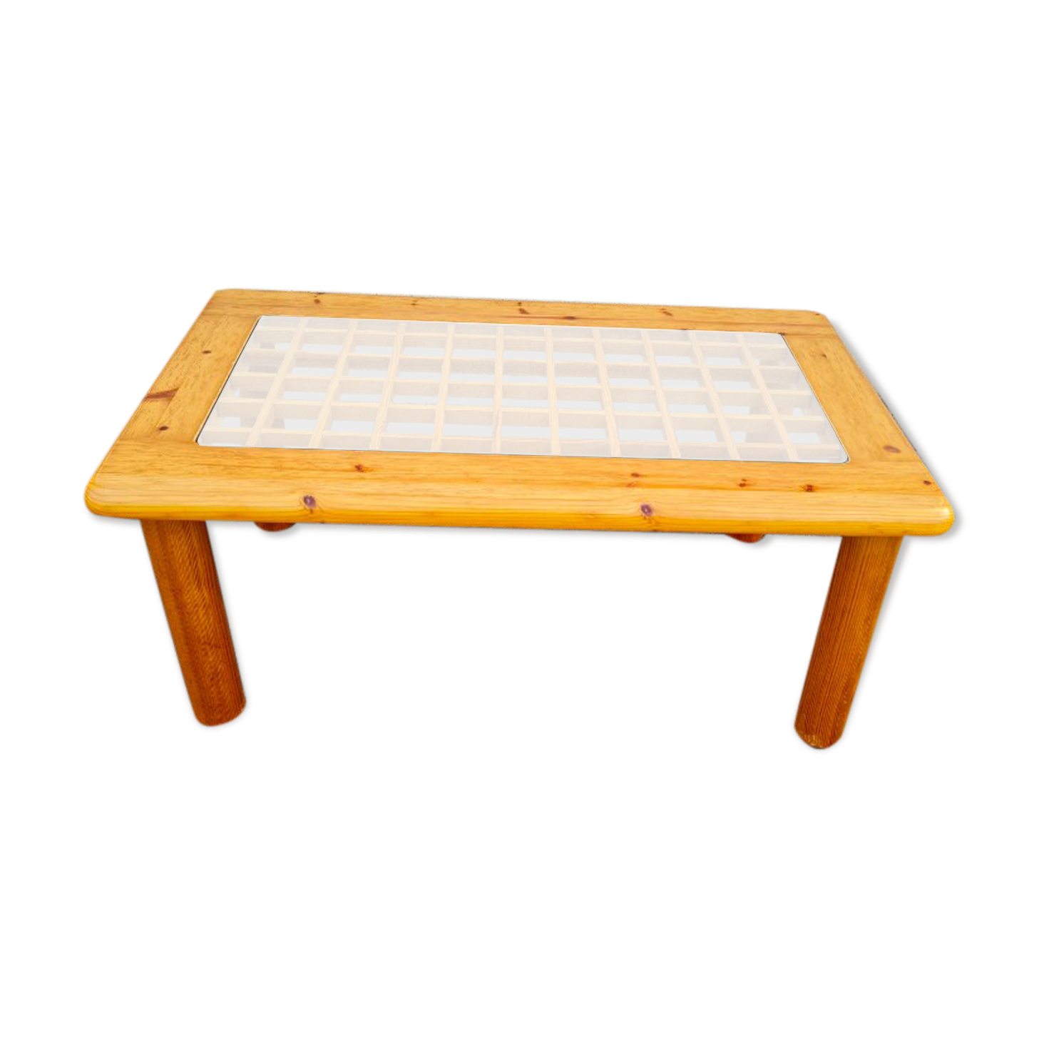 Italian pine and glass coffee table
