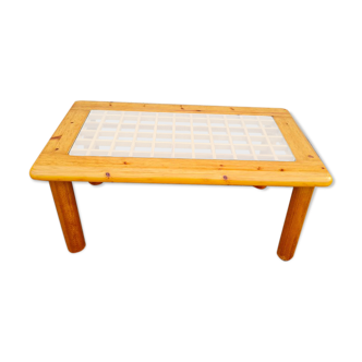 Italian pine and glass coffee table