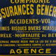 Advertising enamel plate "General insurance company... Miscellaneous risks... Hail, livestock mortality..." 50x 42 cm