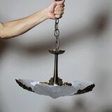 Lustre Hollywood Regency Art Deco vintage 80-90 Bronze Mariner Shells