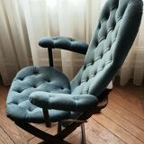Armchair 4 positions upholstered velvet