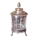 Boîte en cristal et métal argenté