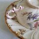 Rare 19th century cup and saucer, Sarreguemines earthenware, Louis XV model