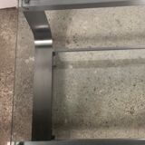 Table basse en aluminium chromé brossé vintage 1970