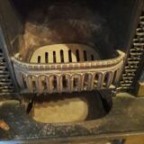 Old black marble fireplace