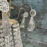 Bronze and crystal hot air balloon chandelier