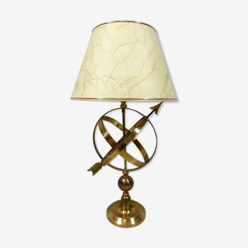 Brass table lamp in sundial design, 1970's