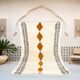 Handmade beige Moroccan rug in wool: Berber geometric rug 150/250.