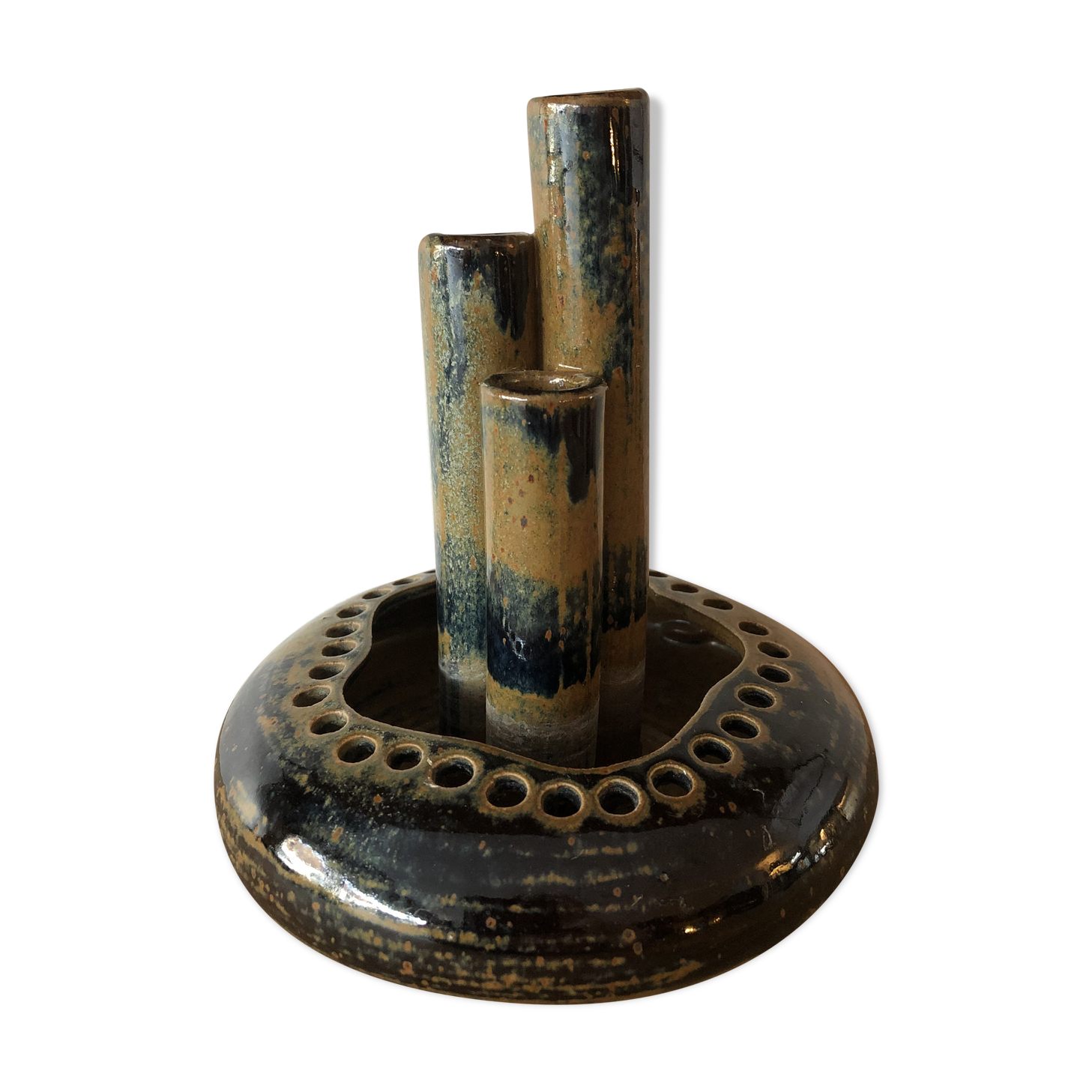Vase soliflore en céramique émaillée vintage