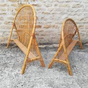 Tête et pied de lit corbeille en rotin