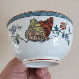 3 cups of English porcelain decorated with butterflies