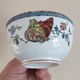 3 cups of English porcelain decorated with butterflies
