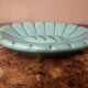 Art Deco ceramic pocket vase in celadon green and gold, style Arthur Percy L34/P22.