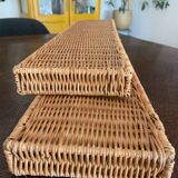 Set of 2 wicker shelves