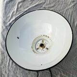 Suspension industrielle XXL en tôle émaillée noire