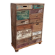 Original wooden chest of drawers with 15 mismatched drawers