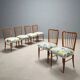 Vintage beech and fabric chairs, design, Italy, 1960s