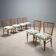 Vintage beech and fabric chairs, design, Italy, 1960s