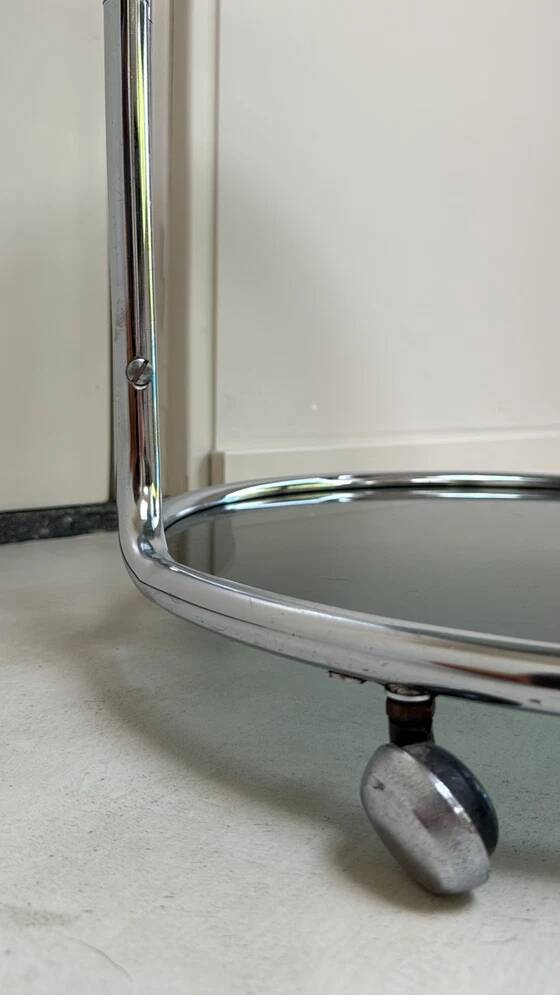 Vintage round chrome trolley / serving cart