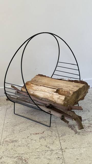 Magazine rack vintage log holder