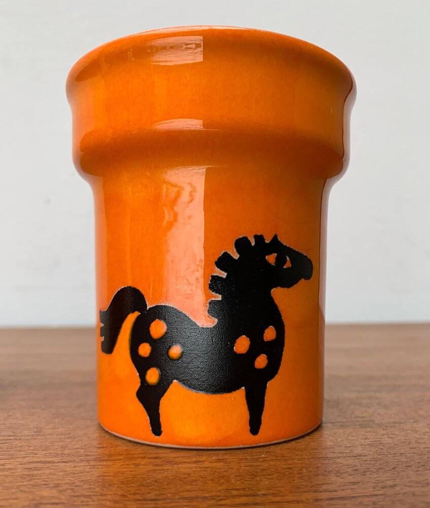 Mid-century German ceramic vases with owl and horse patterns from Wächtersbach, 1960s, set of 2.