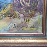 Small port. oil on canvas by jacques grad 1920-2008.