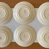 6 assiettes plates anciennes en faïence de Longchamp