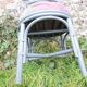 5 old rattan & gray cane chairs