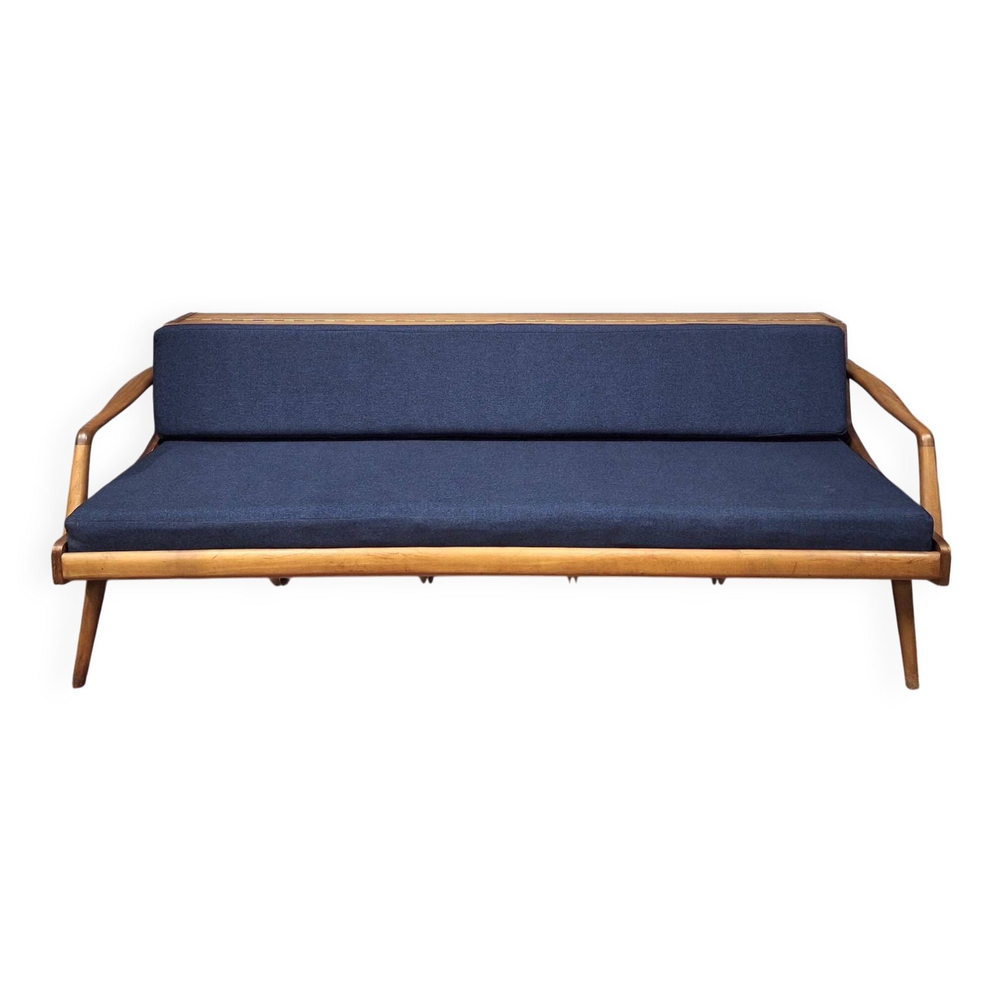 Danish teak convertible daybed sofa with backrest compartment, 1960s