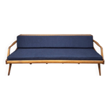 Danish teak convertible daybed sofa with backrest compartment, 1960s