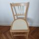 Refurbished wooden chair in beige porcelain