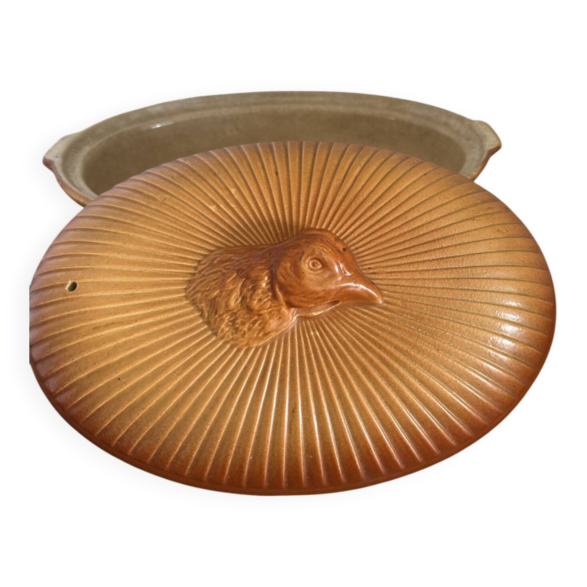 Enamelled ceramic terrine cocotte